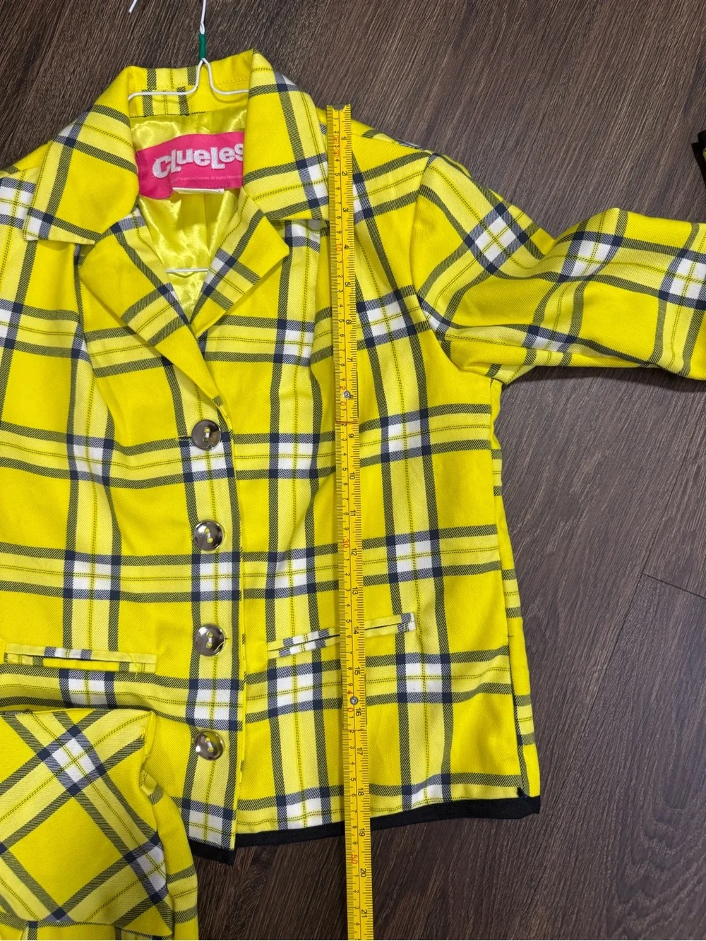 Clueless Cher Horowitz Girls L Yellow Plaid Blazer Skirt Set Costume Cosplay